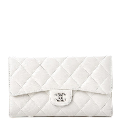 Chanel Caviar Quilted Large Flap Wallet White 1 of 14