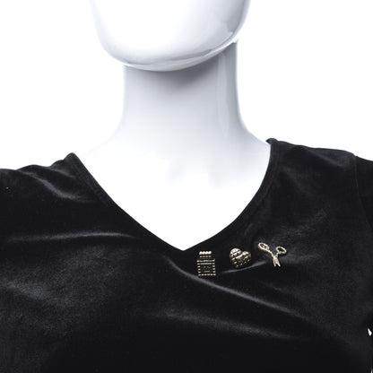 Chanel Metal Strass Crystal Quilted CC Heart Scissors Perfume Brooch Set Gold 2 of 5