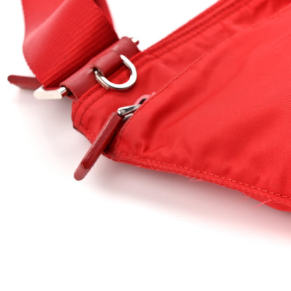 Prada Nylon Vela Saffiano Flat Messenger Bag Rosso 10 of 13