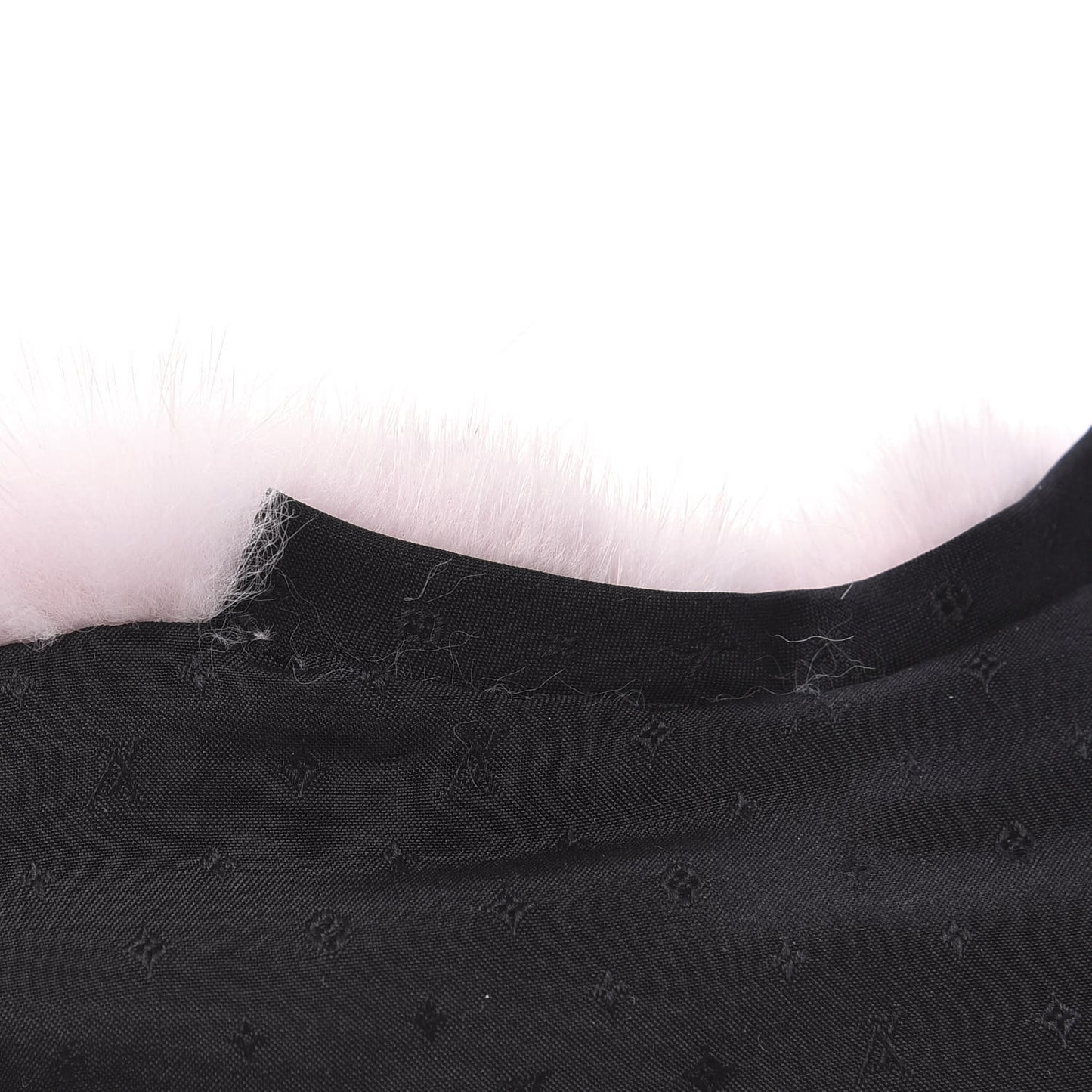 Monogram Mink Fur Sleep Mask Light Pink