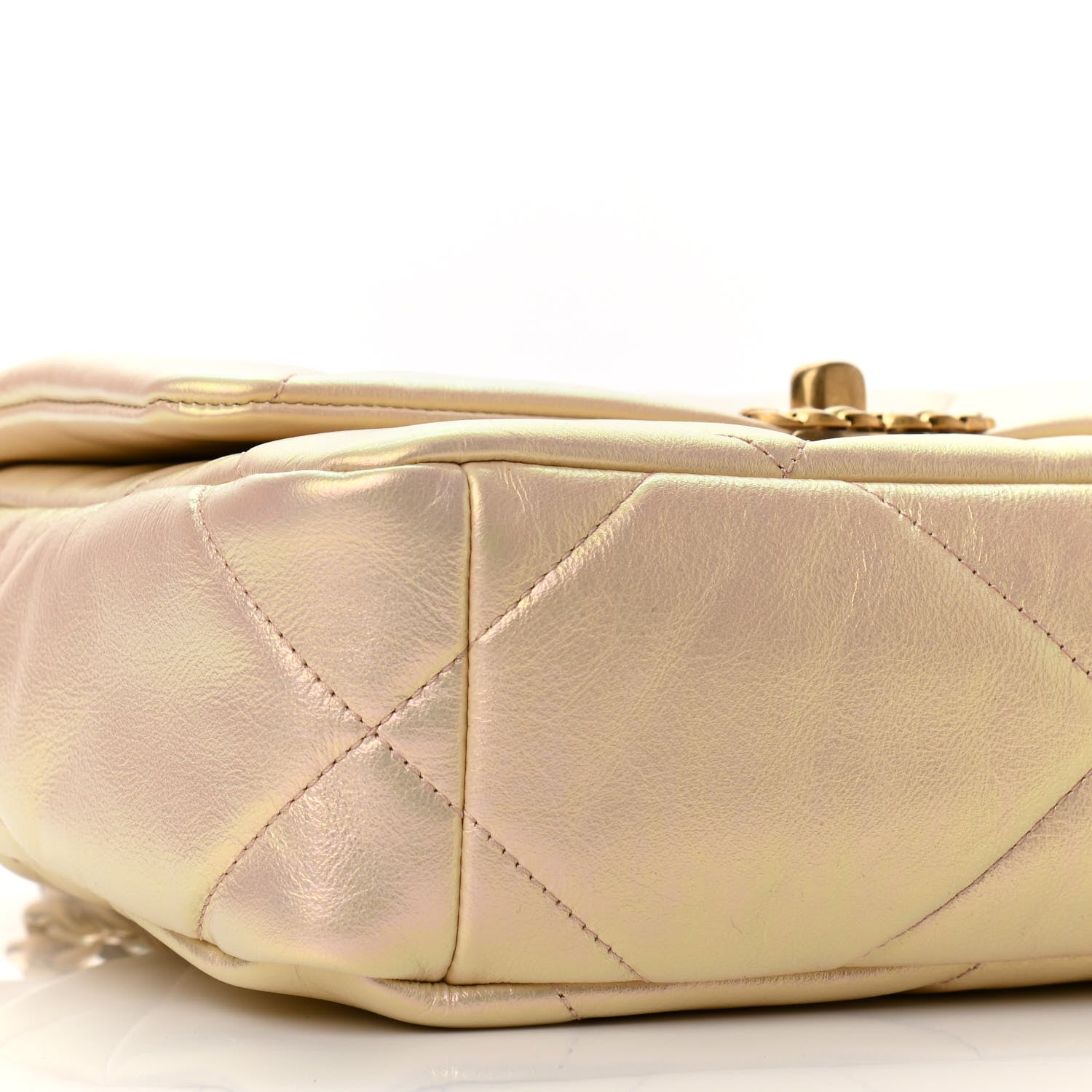 Chanel Iridescent Lambskin Quilted Medium Chanel 19 Flap Pink 9 of 11