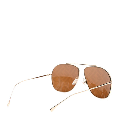Fendi Metal Fendi Forever Aviator Sunglasses FF0407/G/S Gold 4 of 8