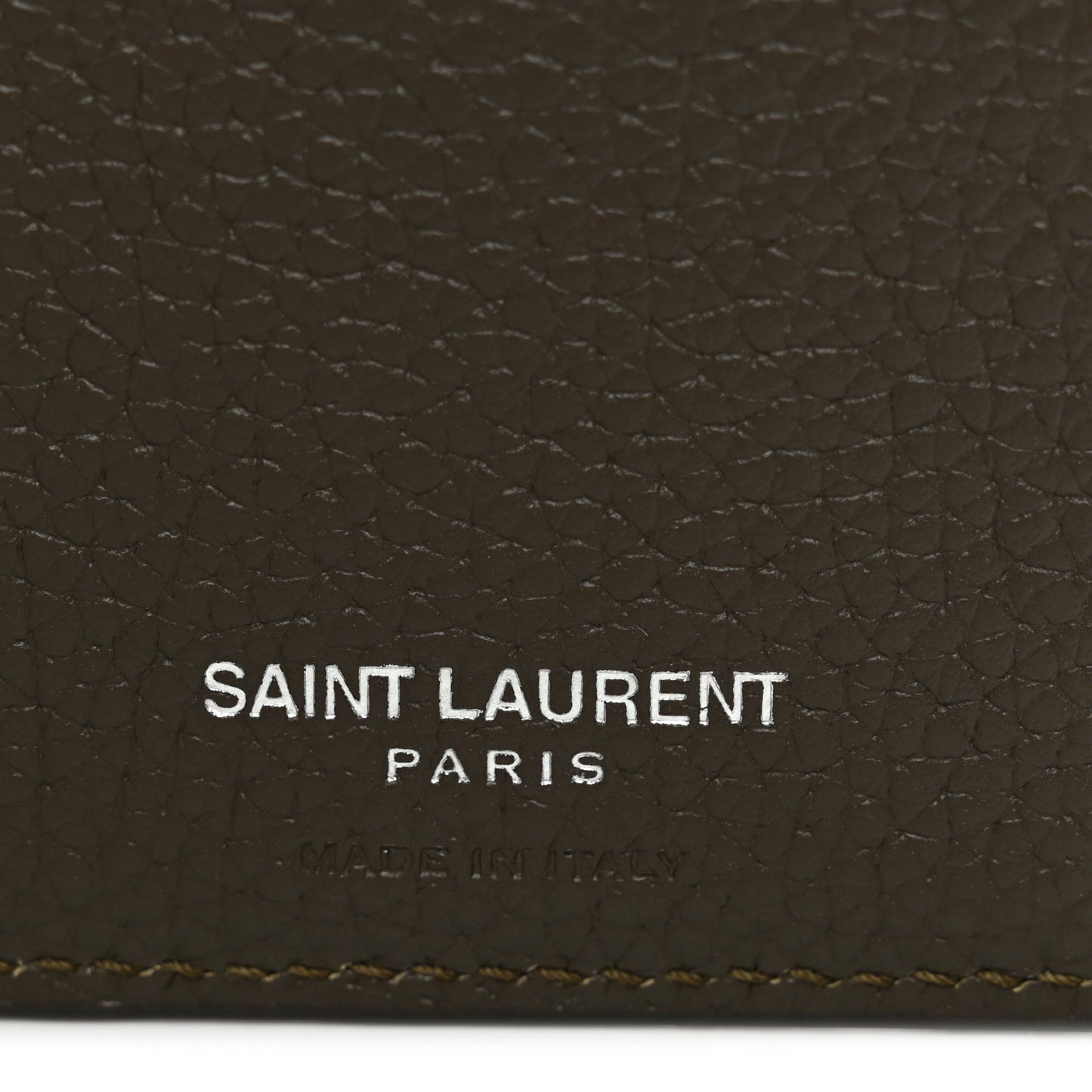 Calfskin Techno Credit Card Wallet Dark Khaki