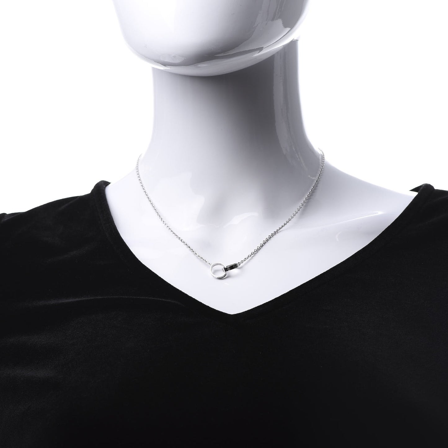 18K White Gold Interlocking LOVE Necklace