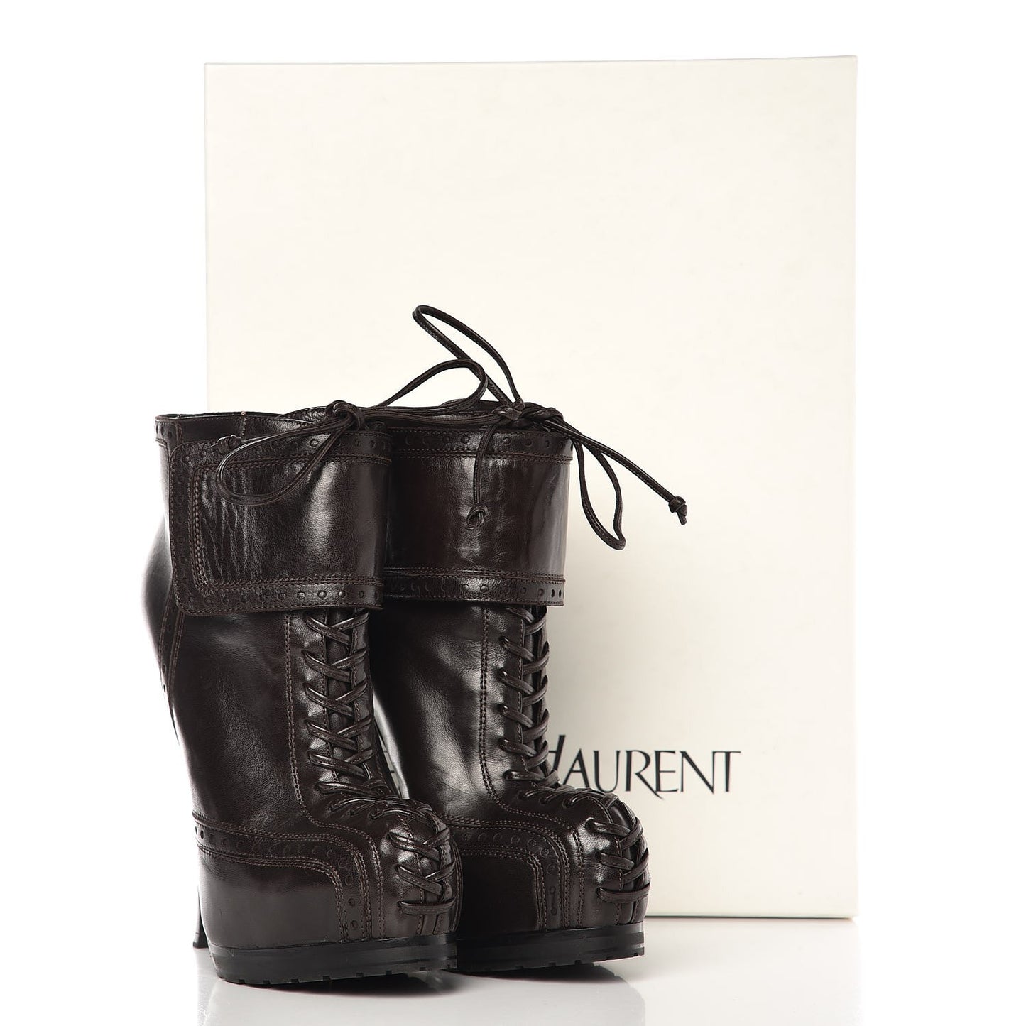Nappa Tribtoo 105 Lace Up Booties 37 Chocolate