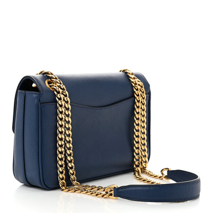 Prada Saffiano Flap Shoulder Bag Bluette 3 of 10