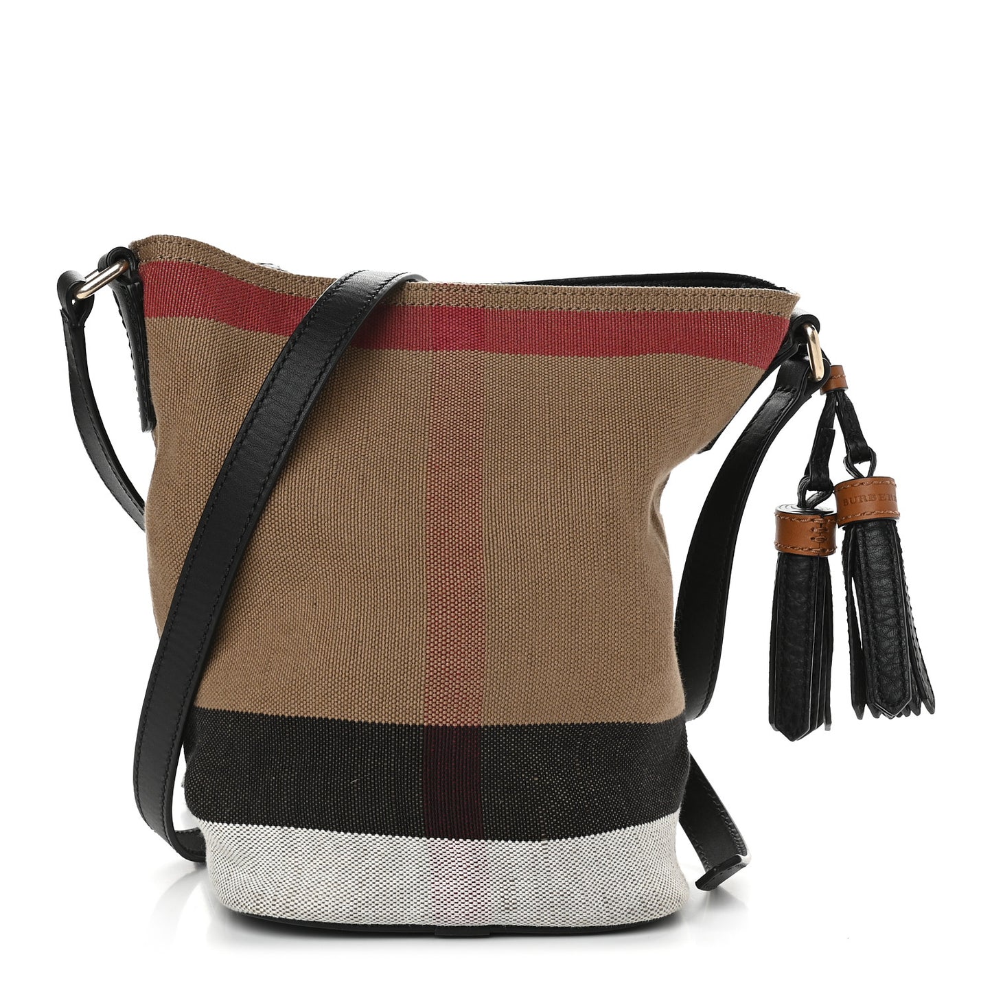 Canvas Mega Check Mini Ashby Tassel Crossbody Black