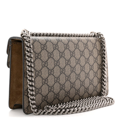 Gucci GG Supreme Monogram Suede Crystal Small Dionysus Shoulder Bag Beige Ebony Taupe Beige Ebony Taupe 3 of 13