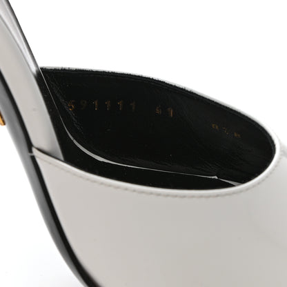 Gucci Polished Calfskin Scarlet High Heel Slide Sandals 41 Great White 8 of 9
