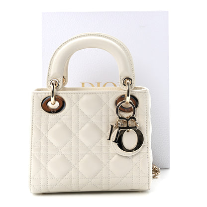 Christian Dior Lambskin Cannage Mini Lady Dior Latte 10 of 10