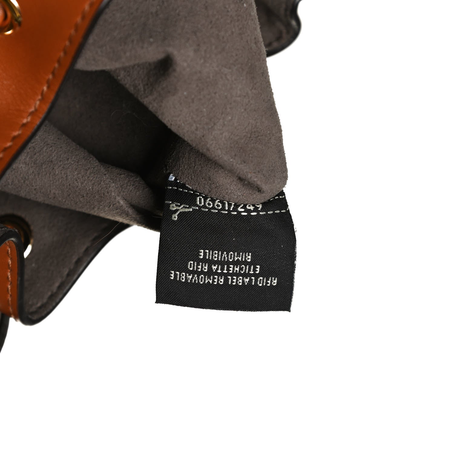 Fendi Vitello King F is Fendi Logo Embossed Mini Mon Tresor Bucket Bag Cuoio 7 of 11
