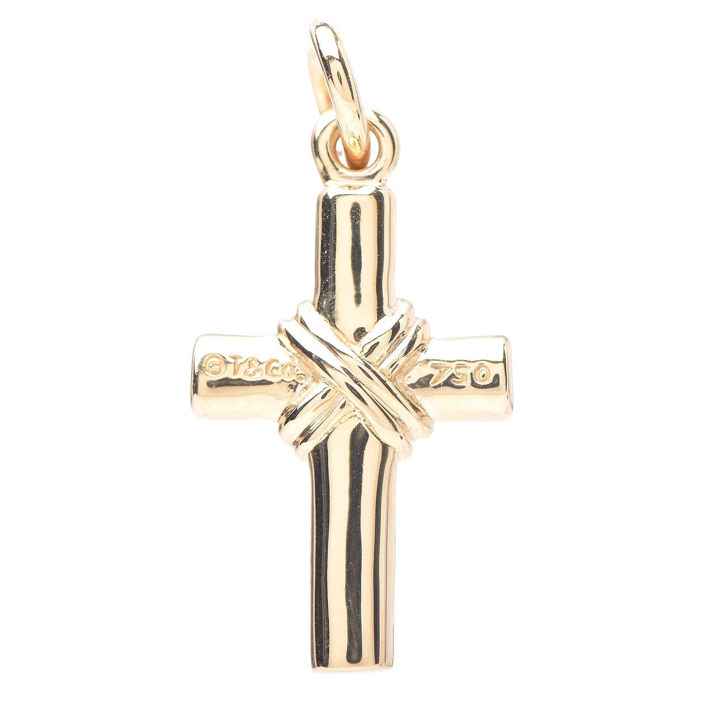 18K Yellow Gold Cross Charm