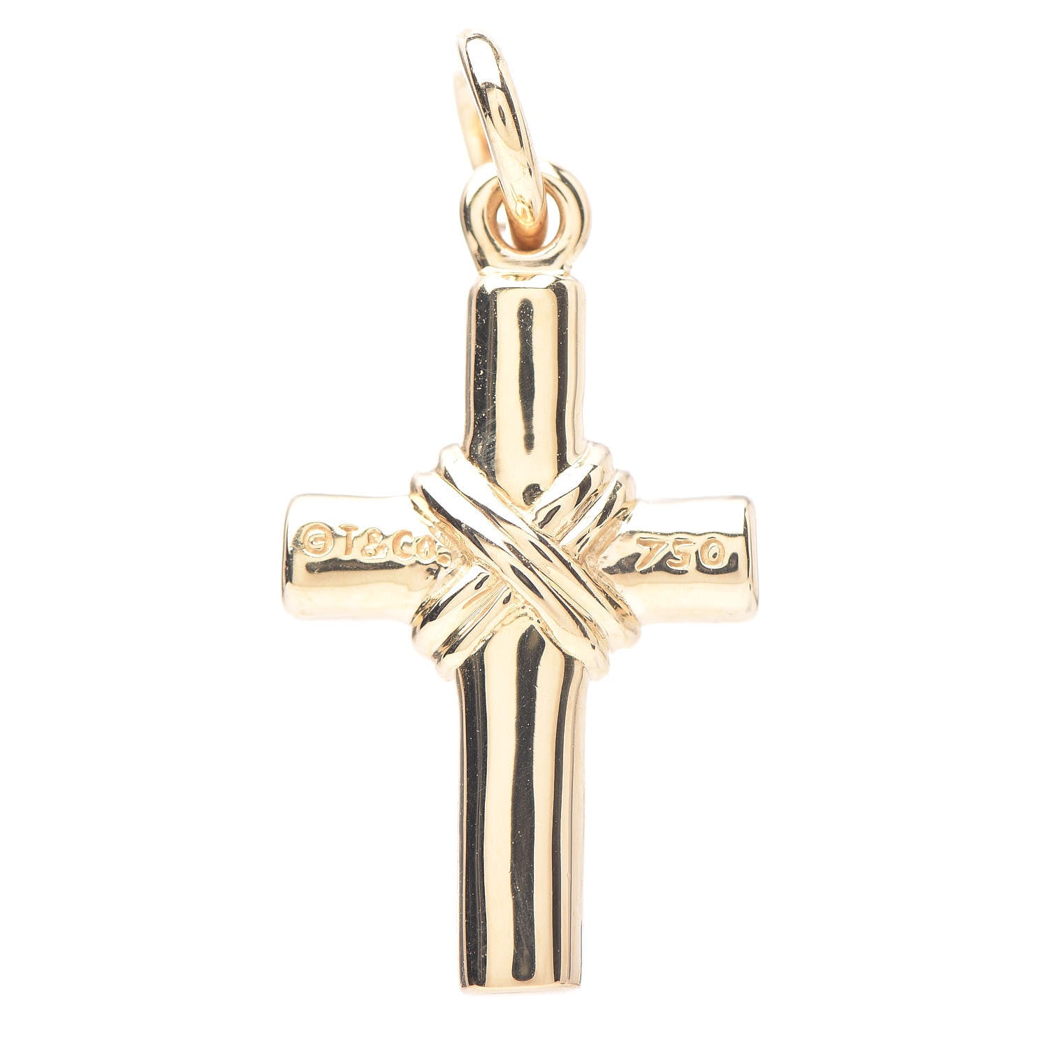 Tiffany 18K Yellow Gold Cross Charm 3 of 4