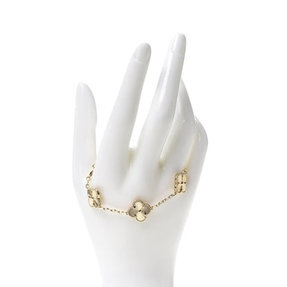 Van Cleef & Arpels 18K Yellow Gold 5 Motifs Guilloche Vintage Alhambra Bracelet 2 of 8