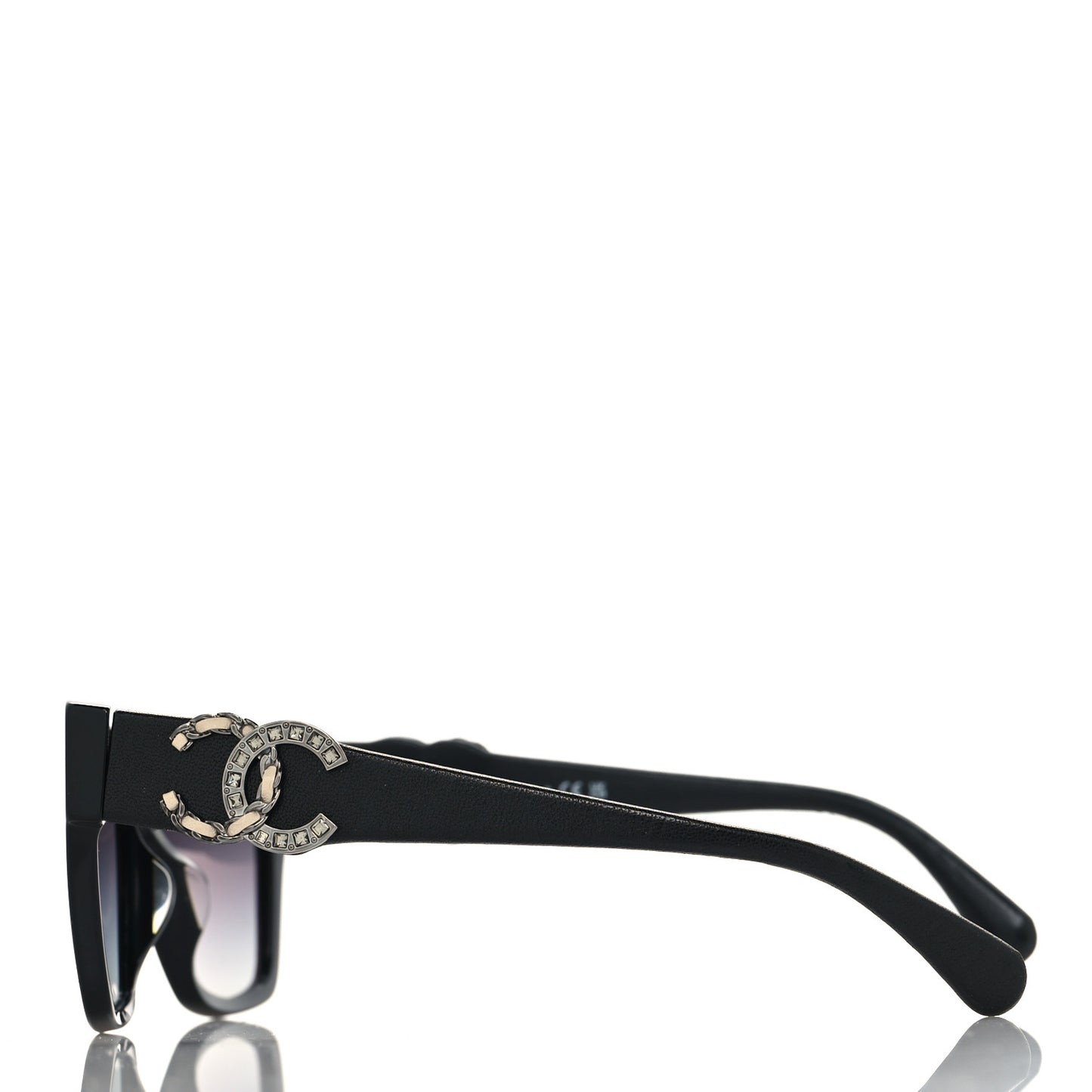 Acetate Square Cat Eye CC Sunglasses 5456-Q-A Black