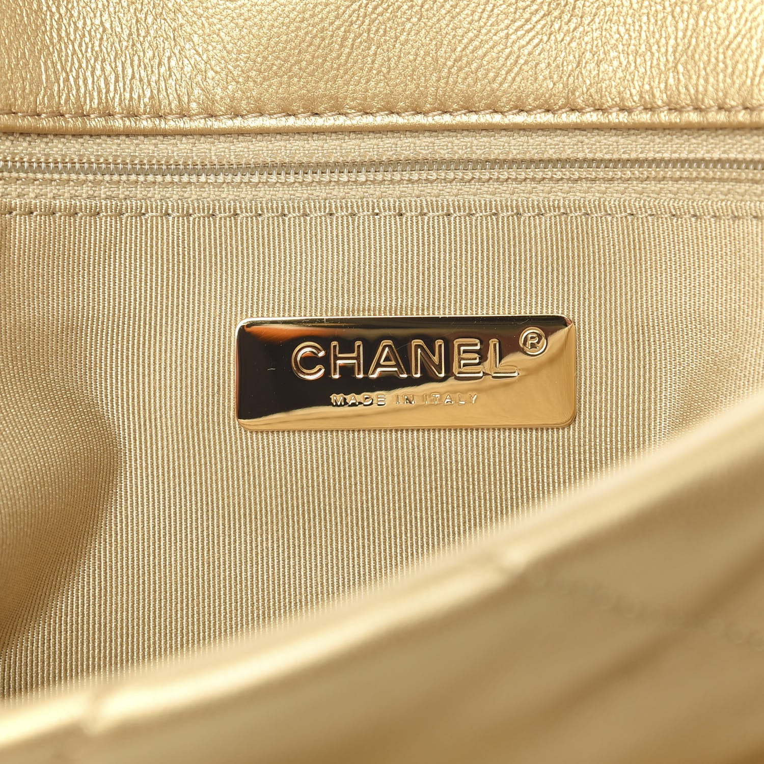 Chanel Metallic Goatskin Quilted Medium 19 Flap Gold 6 of 11