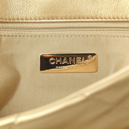 Chanel Metallic Goatskin Quilted Medium 19 Flap Gold 6 of 11