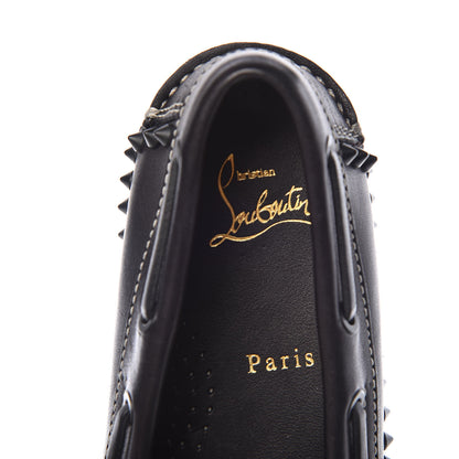 Christian Louboutin Calfskin Mens Steckel Spikes Boat Shoe 39 Black 8 of 11