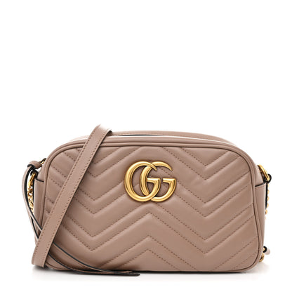 Gucci Calfskin Matelasse Small GG Marmont Chain Shoulder Bag Porcelain Rose 1 of 10