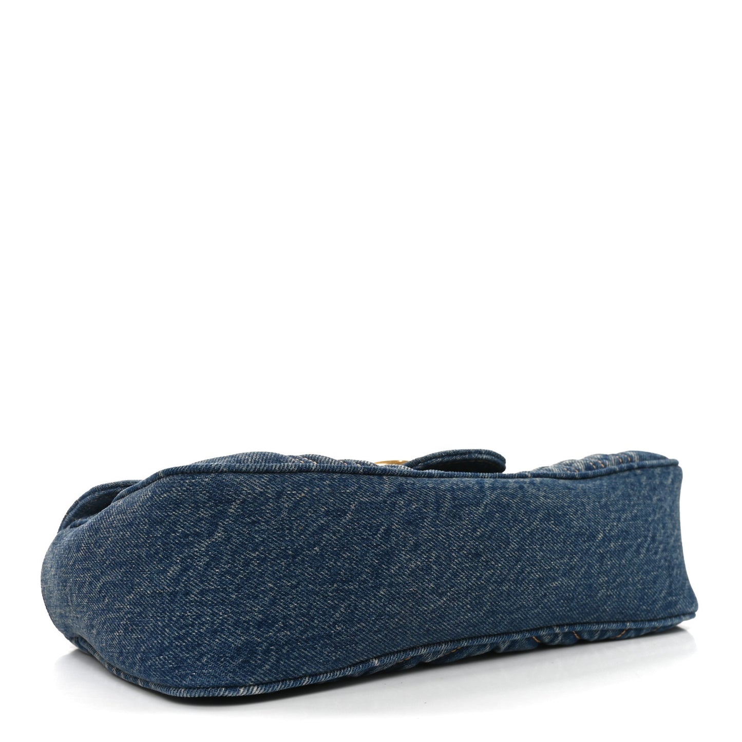 Washed Denim GG Marmont Shoulder Bag Blue