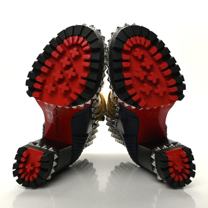 Christian Louboutin Calfskin Studded Shearling Yeti Donna 130 Boots 36 Version Navy 5 of 6