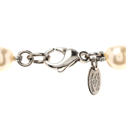 Chanel Graduated Pearl CC Long Necklace Silver 6 of 7