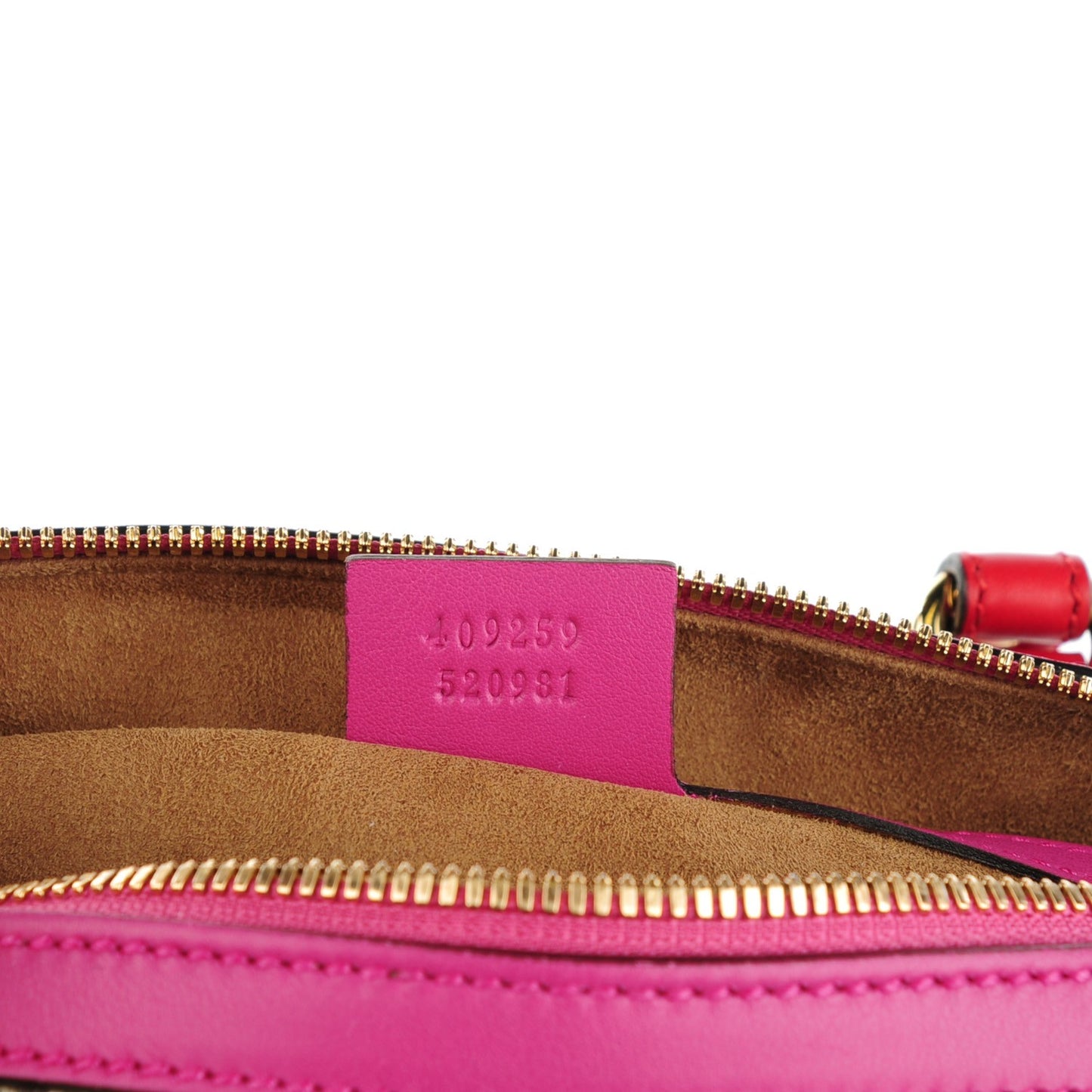 GG Supreme Monogram Moon Calfskin Small Boston Beige Ebony Hibiscus Red New Rosette