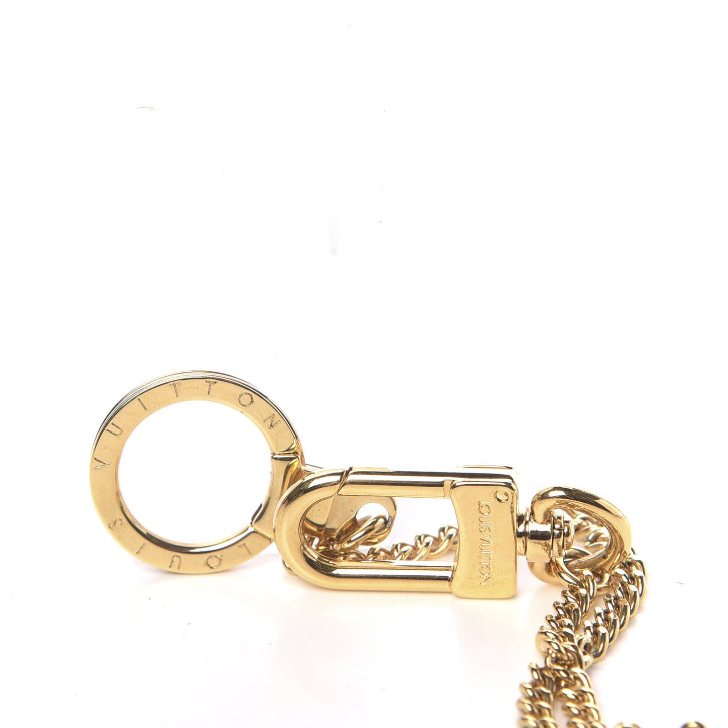 Metal Pochette Extender Key Ring Chain Gold