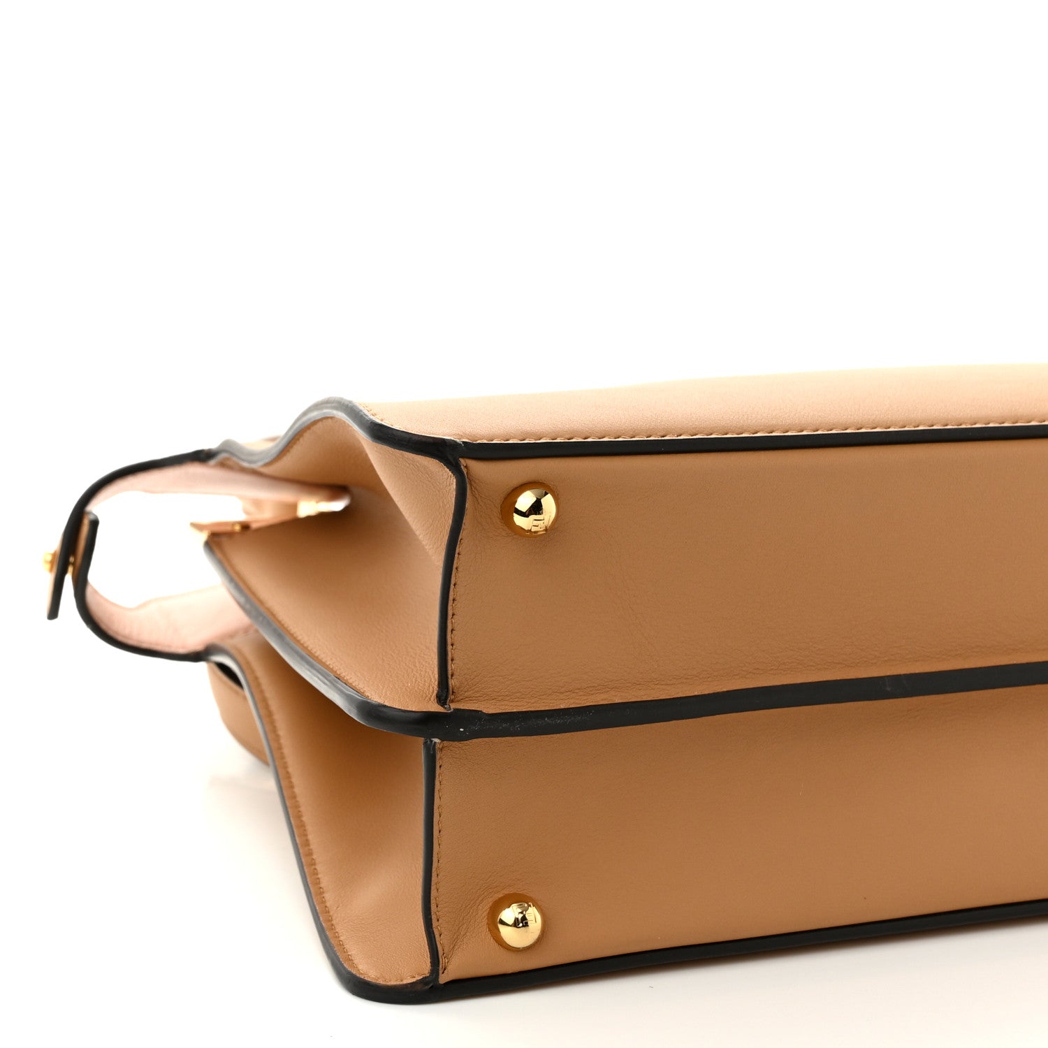 Fendi Vitello Seta Shiny Nappa Medium Peekaboo I SEE U Satchel Miele Scuro Light Rose 8 of 9