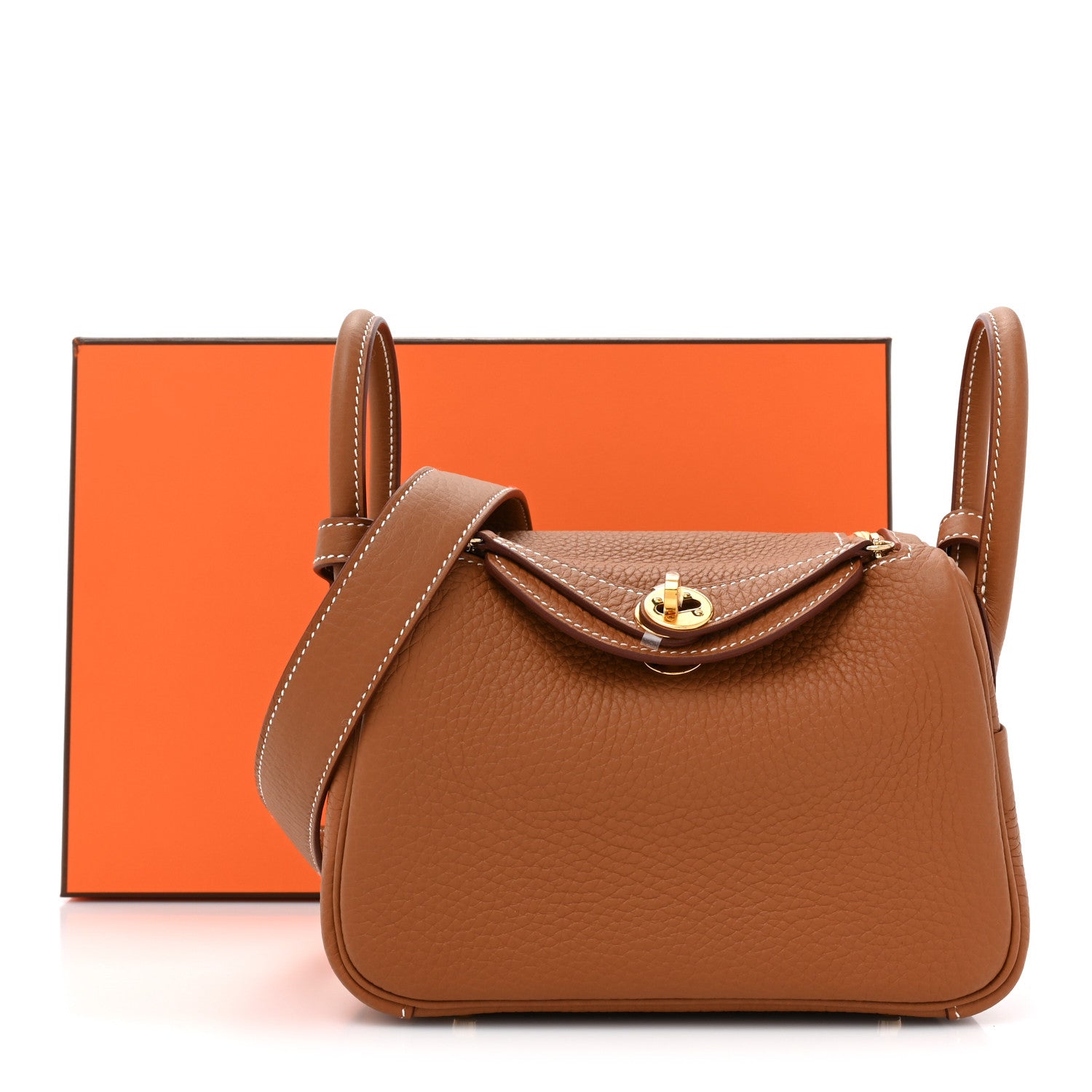 Hermes Taurillon Clemence Mini Lindy 20 Gold 10 of 10