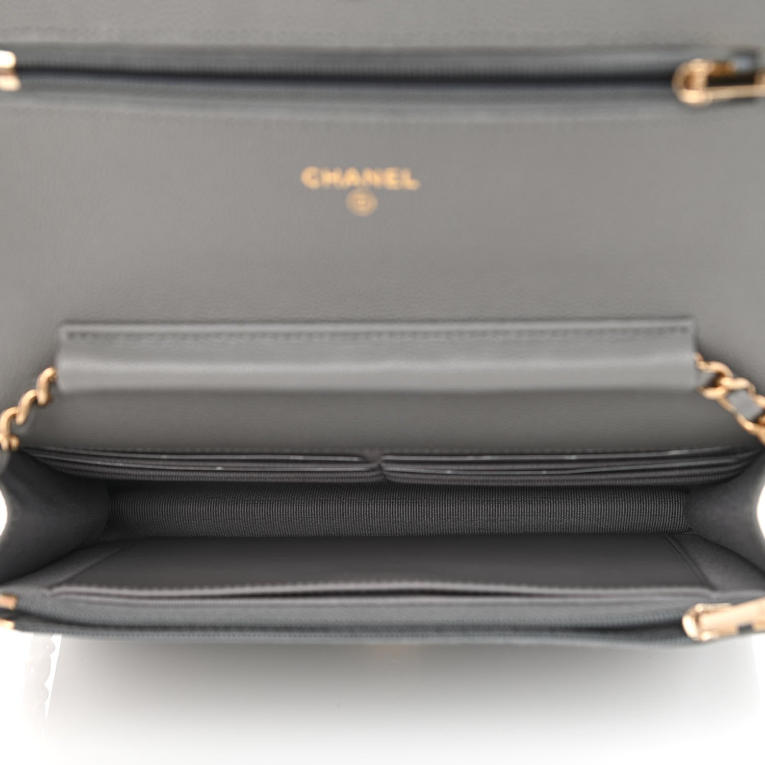 Chanel Caviar Quilted Wallet On Chain WOC Grey 5 of 12