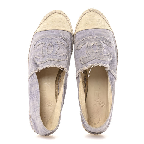 Toile CC Cap Toe Espadrilles 38 Ecru Purple