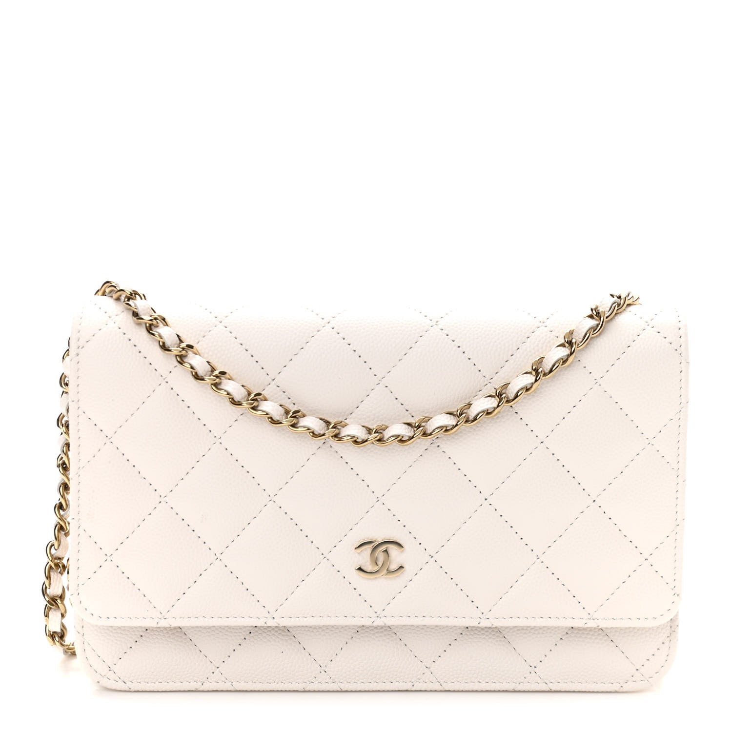 Chanel Caviar Quilted Wallet On Chain WOC White 1 of 12