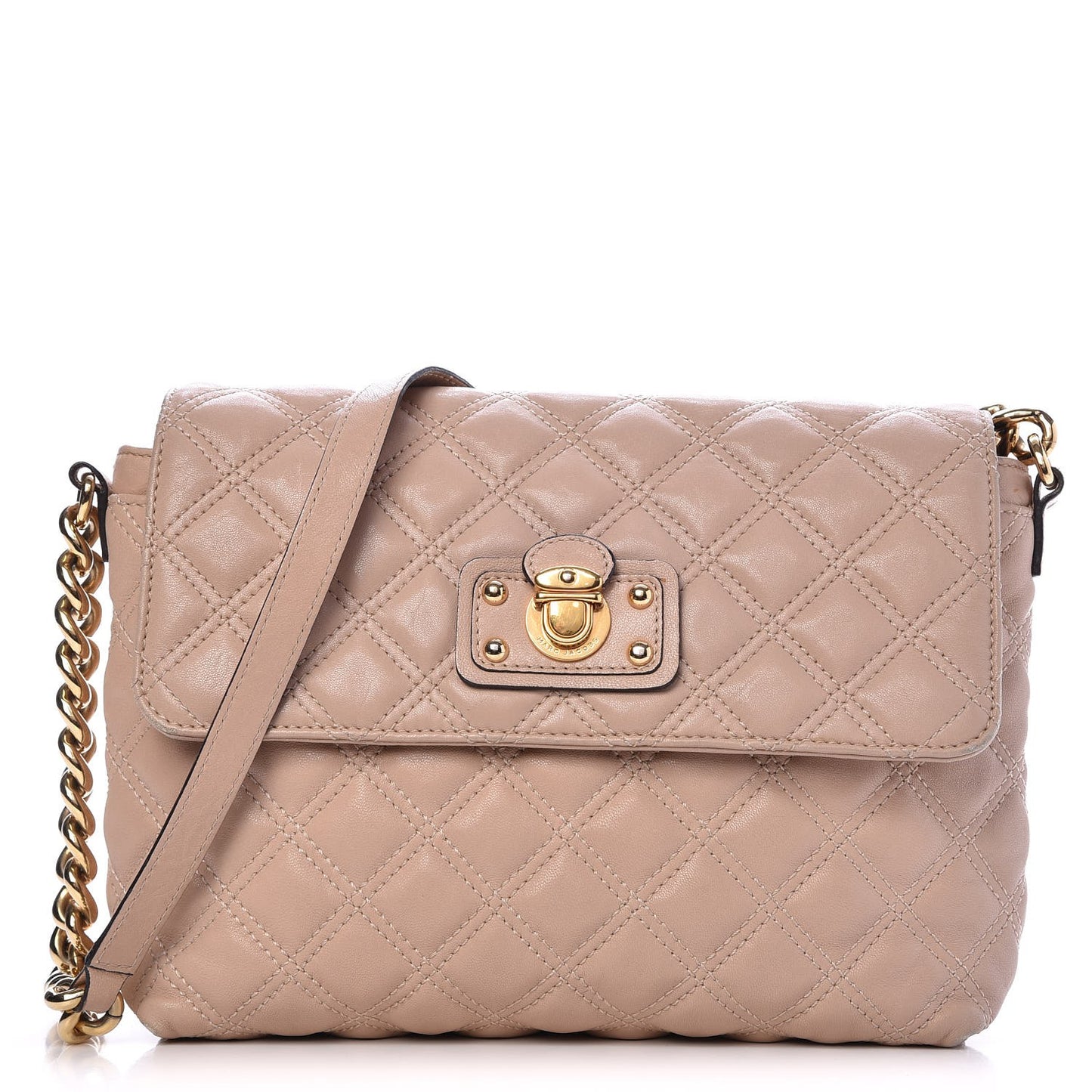 Lambskin Quilted The XL Single Flap Beige