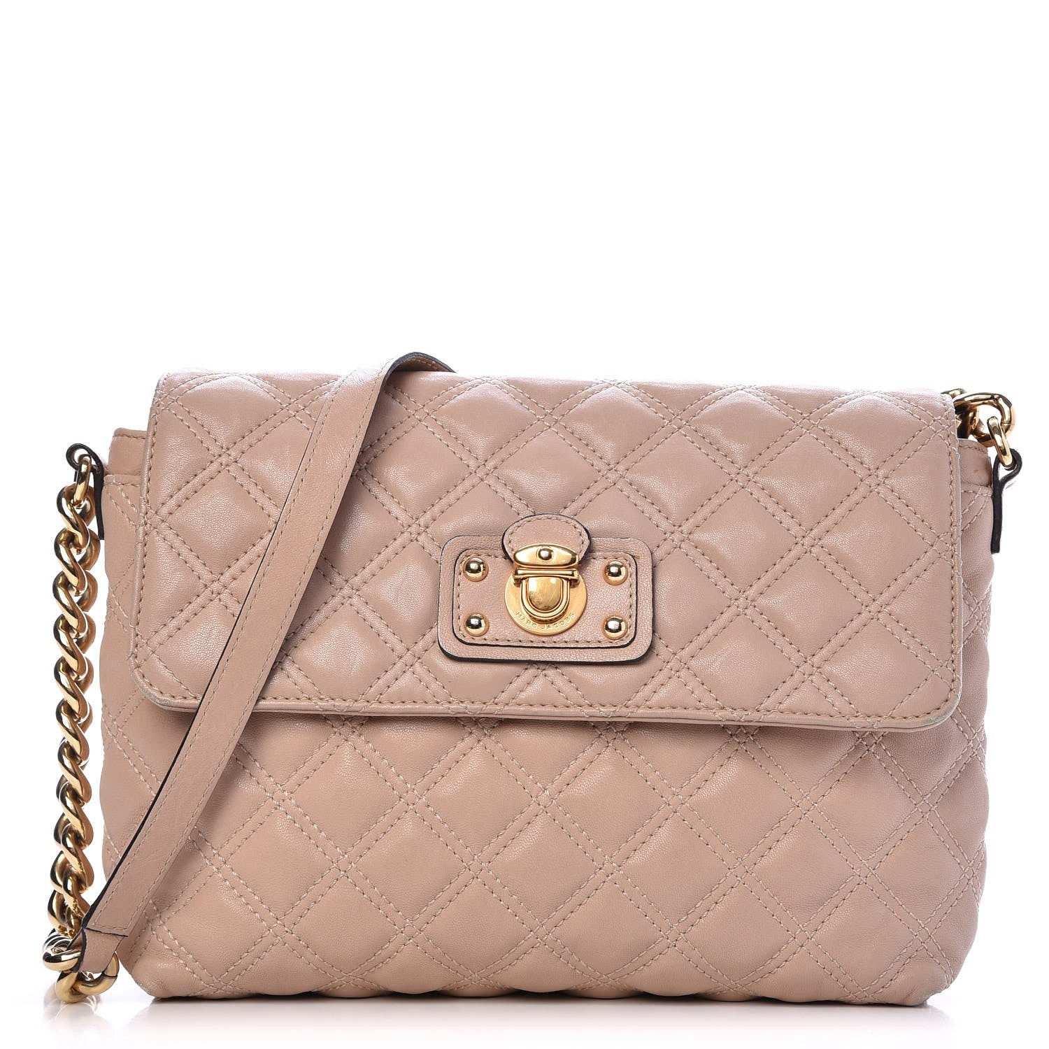 Marc Jacobs Lambskin Quilted The XL Single Flap Beige 1 of 17