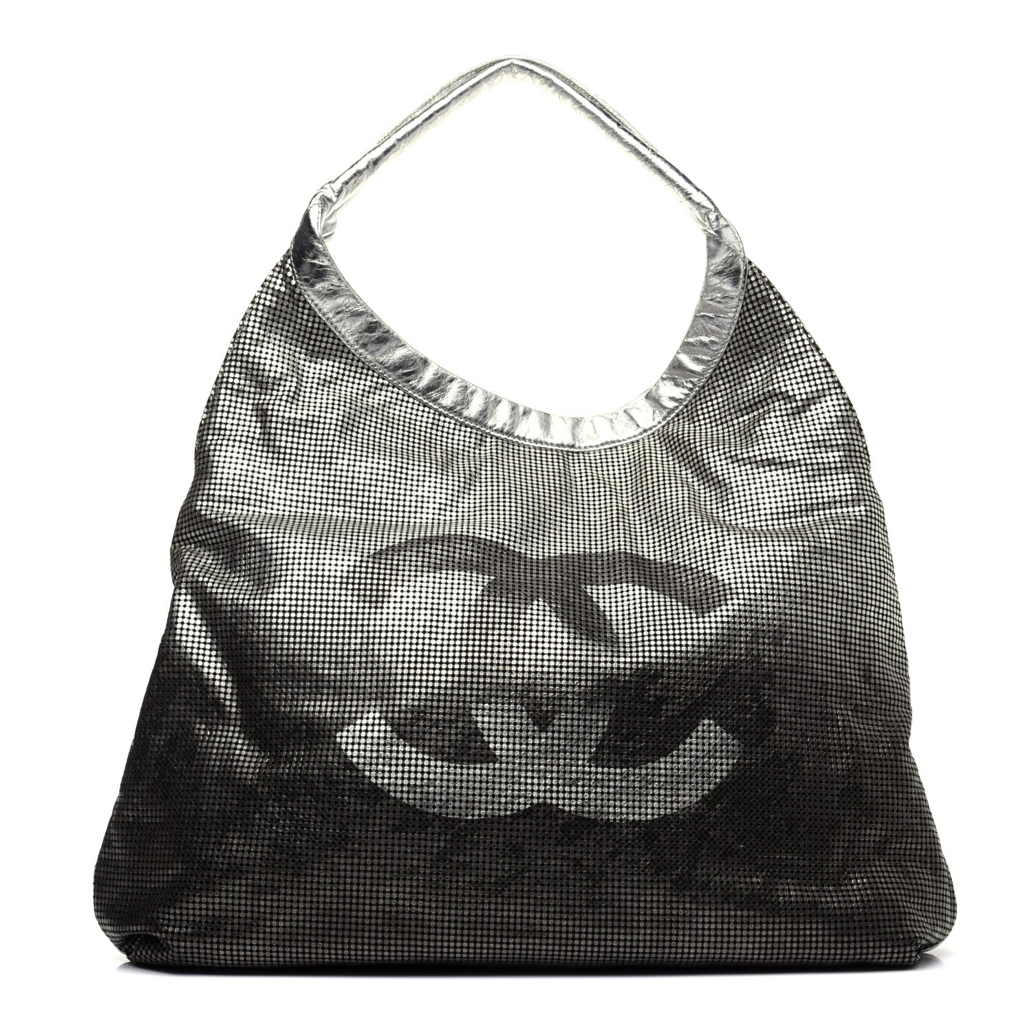 Chanel Metallic Perforated Lambskin Hollywood Hobo Silver 1 of 11