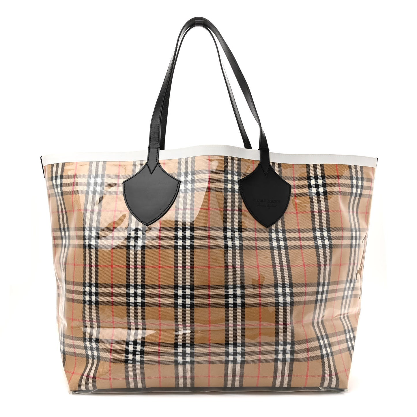 Vintage Check Transparent The Giant Reversible Tote Black