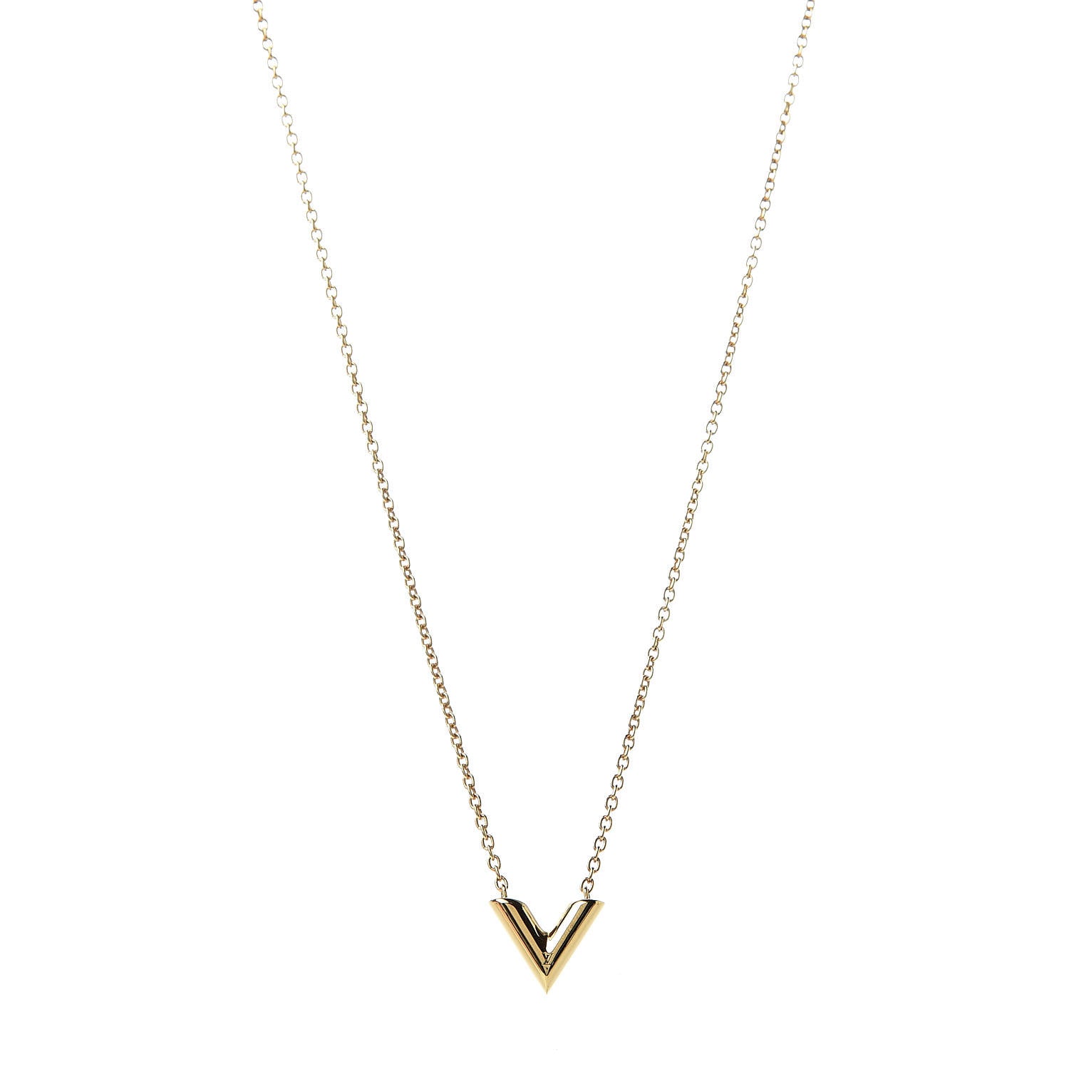Louis Vuitton Essential V Necklace Gold 1 of 7