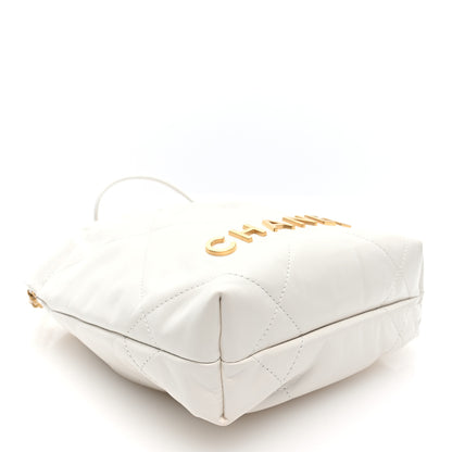 Chanel Shiny Calfskin Quilted Mini Chanel 22 White 3 of 9