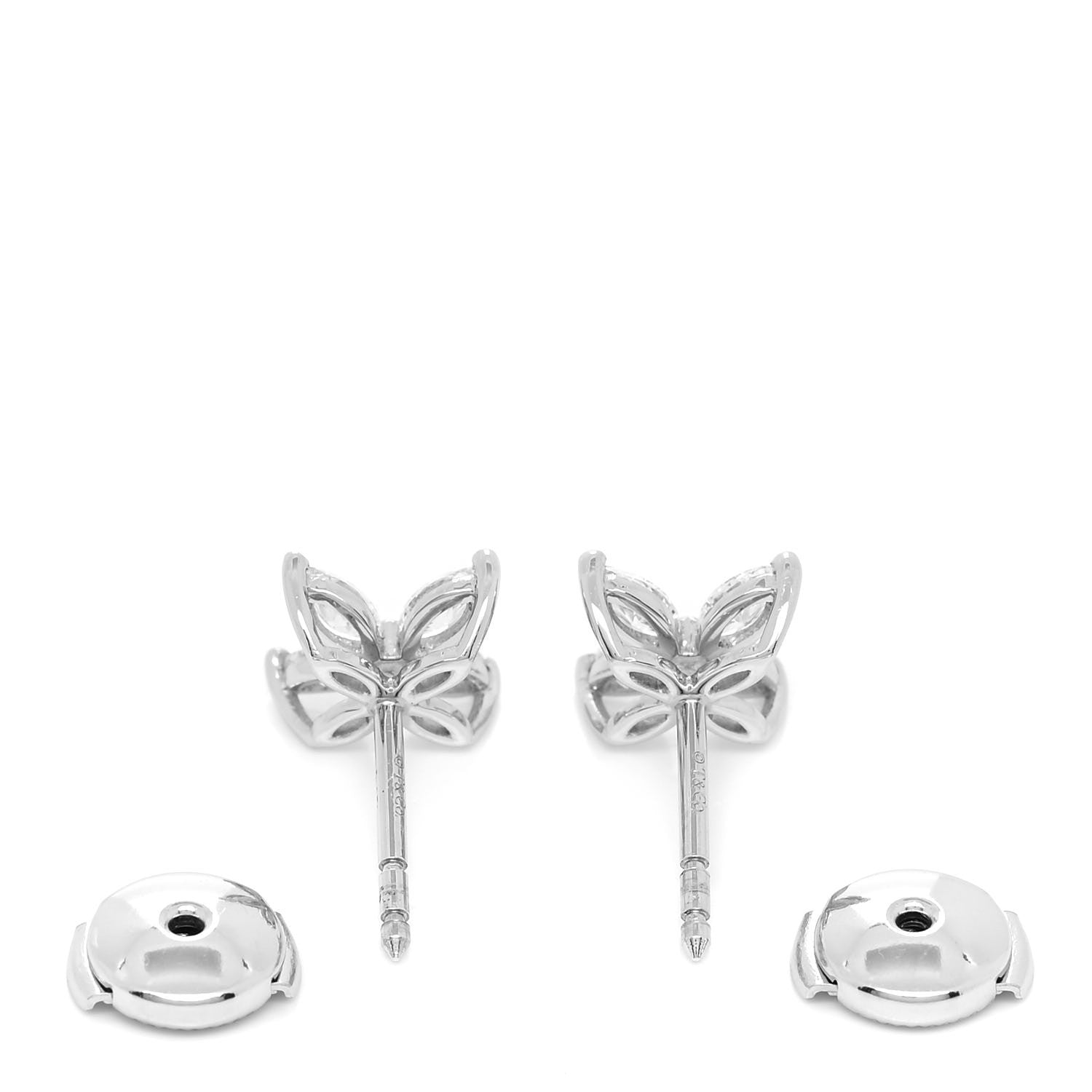 Tiffany Platinum Diamond .64ct Small Victoria Earrings 4 of 6
