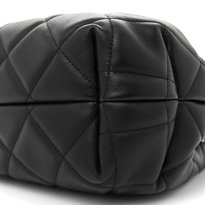 Chanel Lambskin Quilted Large CC Drawstring Bag Black 10 of 12