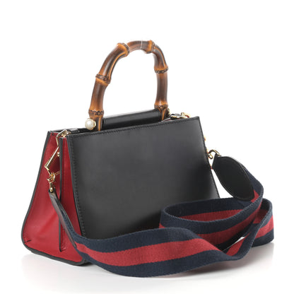 Gucci Nappa Bamboo Web Mini Nymphaea Top Handle Bag Black 3 of 9