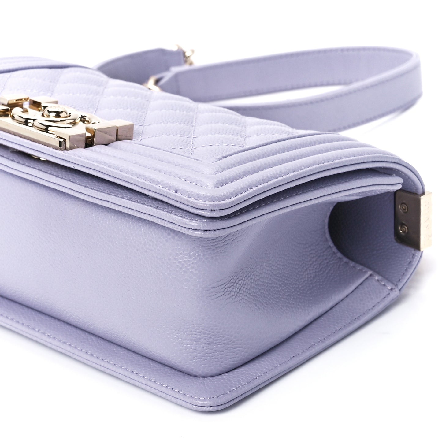 Caviar Quilted Small Boy Flap Light Purple