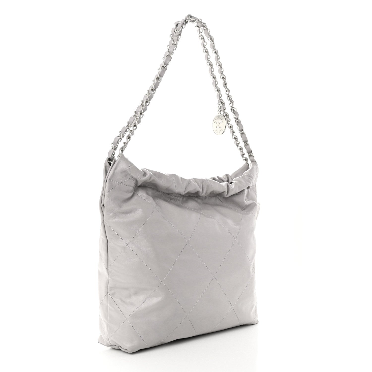 Chanel Shiny Calfskin Quilted Small Chanel 22 Grey 3 of 14