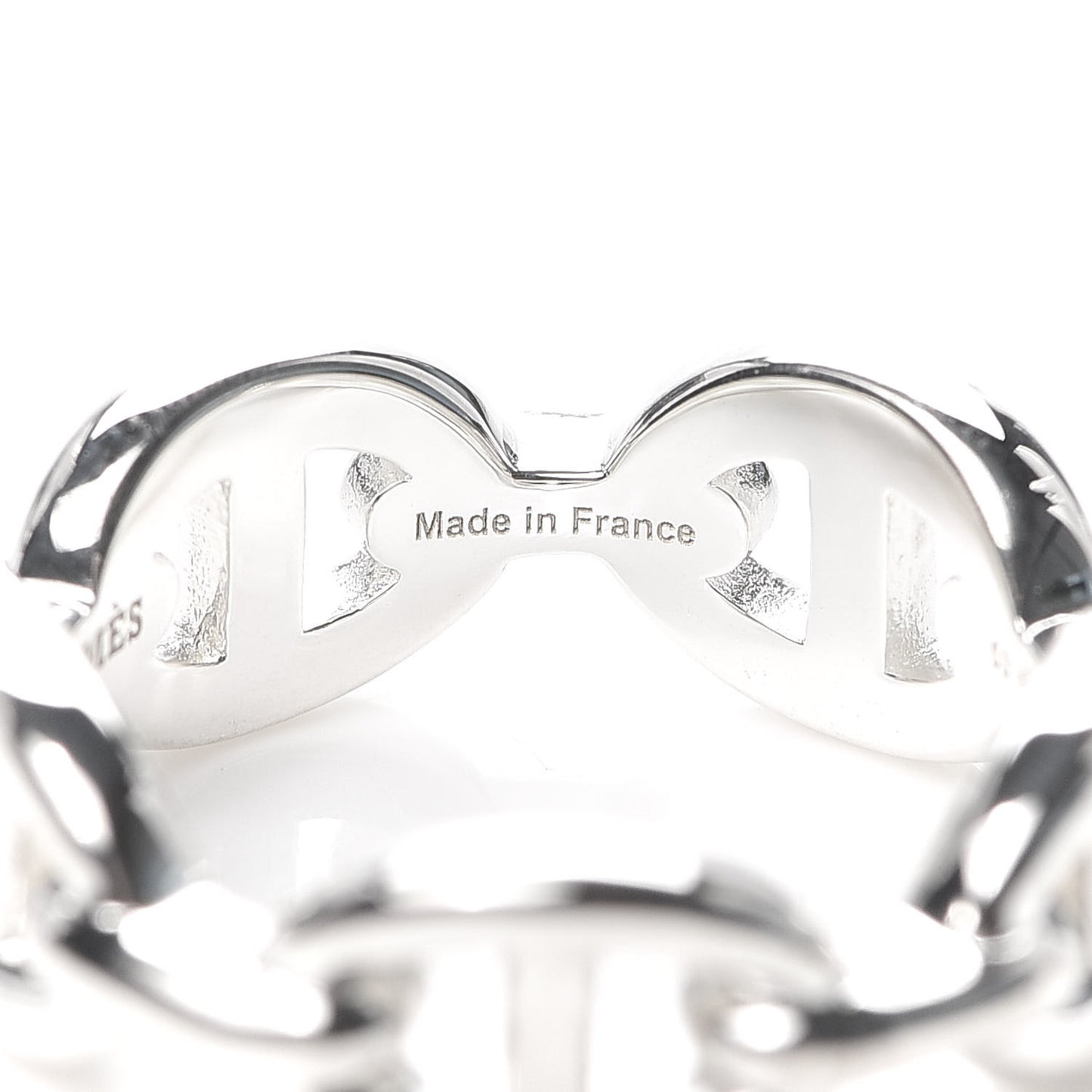 Sterling Silver PM Chaine d'Ancre Enchainee Band Ring 53 6.5