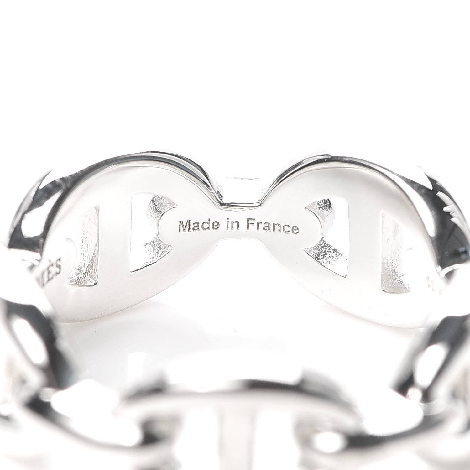 Hermes Sterling Silver PM Chaine d'Ancre Enchainee Band Ring 53 6.5 5 of 7