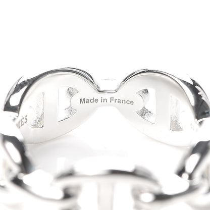 Hermes Sterling Silver PM Chaine d'Ancre Enchainee Band Ring 53 6.5 5 of 7