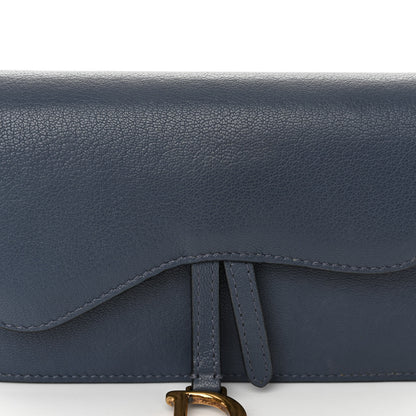 Christian Dior Goatskin Saddle Belt Bag Denim Blue 7 of 9
