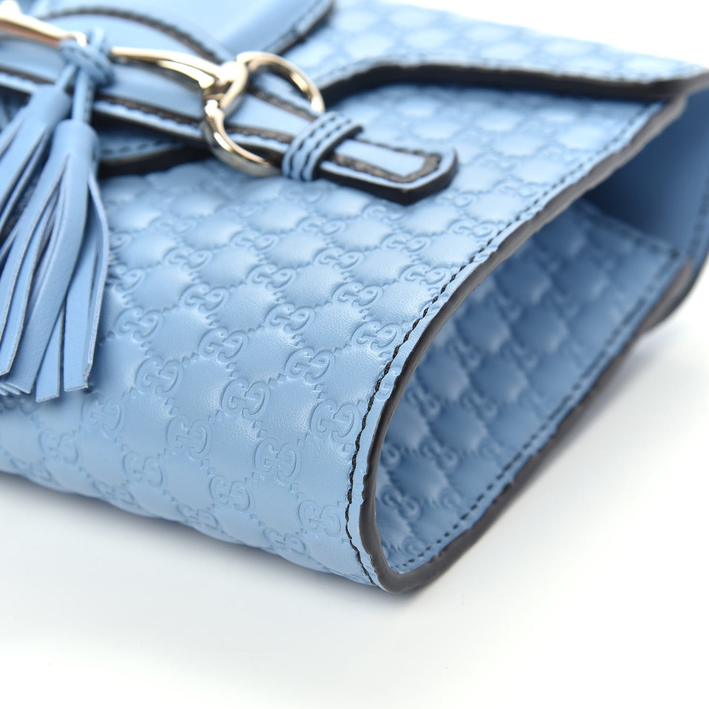 Soft Microguccissima Mini Emily Chain Shoulder Bag Mineral Blue