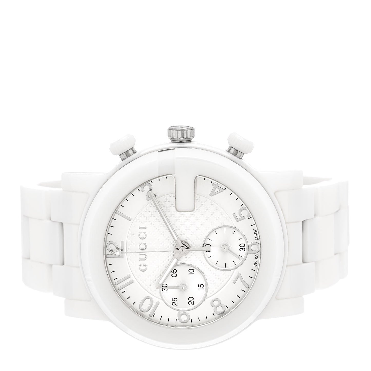 Stainless Steel Ceramic 38mm G-Chrono Chronograph Quartz Watch White